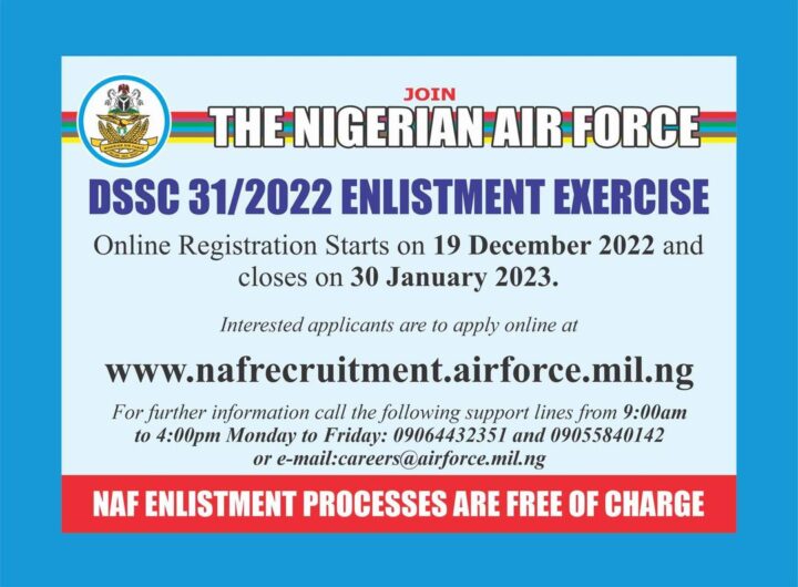APPLY_ Nigerian Air Force begins direct short service enlistment