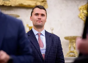 andalised Charlie Kirk memorial statue outside Turning Point USA headquarter