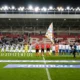 Ireland players bow heads during Israel national anthem before Nations League match