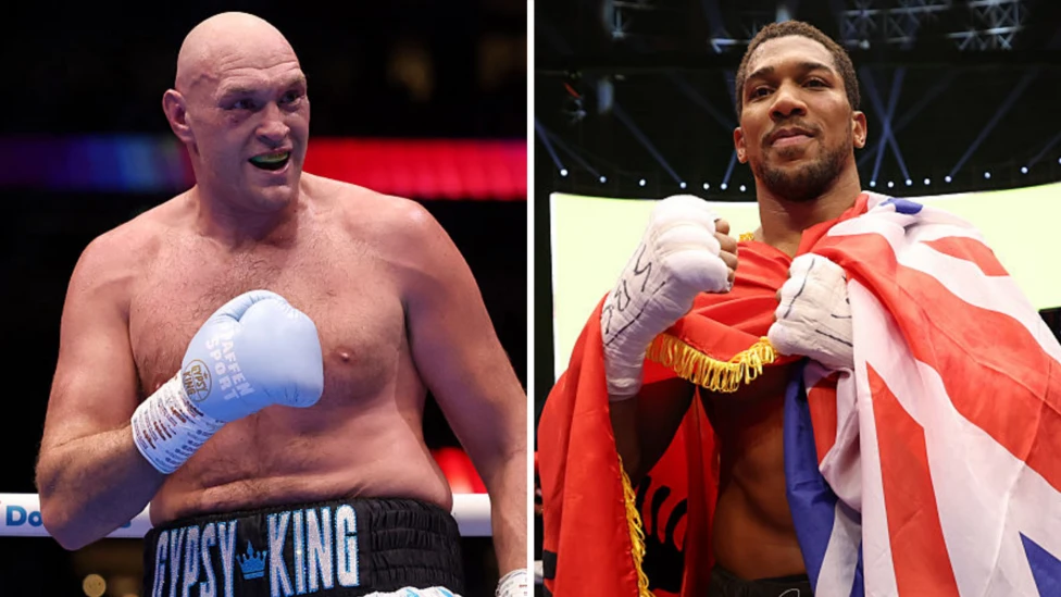 Tyson Fury and Anthony Joshua ahead of Cardiff heavyweight fight