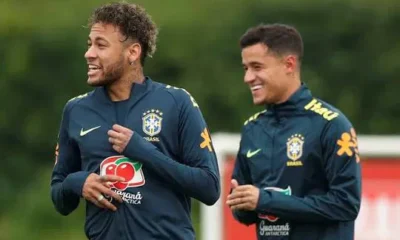 Neymar and Philippe Coutinho reunite at Brazilian club Santos