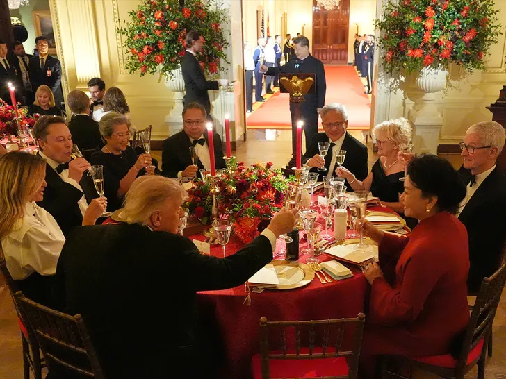Donald Trump and Xi Jinping at White House state dinner