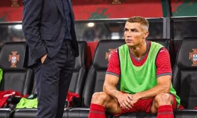 Cristiano Ronaldo on Portugal bench during Nations League match