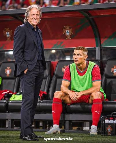 Cristiano Ronaldo on Portugal bench during Nations League match